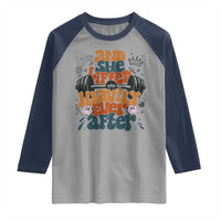 And She Lifted Heavily Ever After Raglan Shirt Funny Gym Workout Gift - Wonder Print Shop