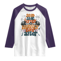 And She Lifted Heavily Ever After Raglan Shirt Funny Gym Workout Gift - Wonder Print Shop