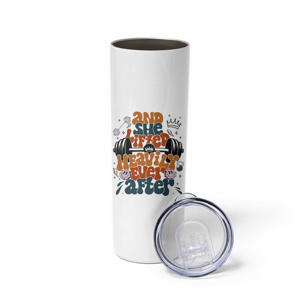 And She Lifted Heavily Ever After Skinny Tumbler Funny Gym Workout Gift
