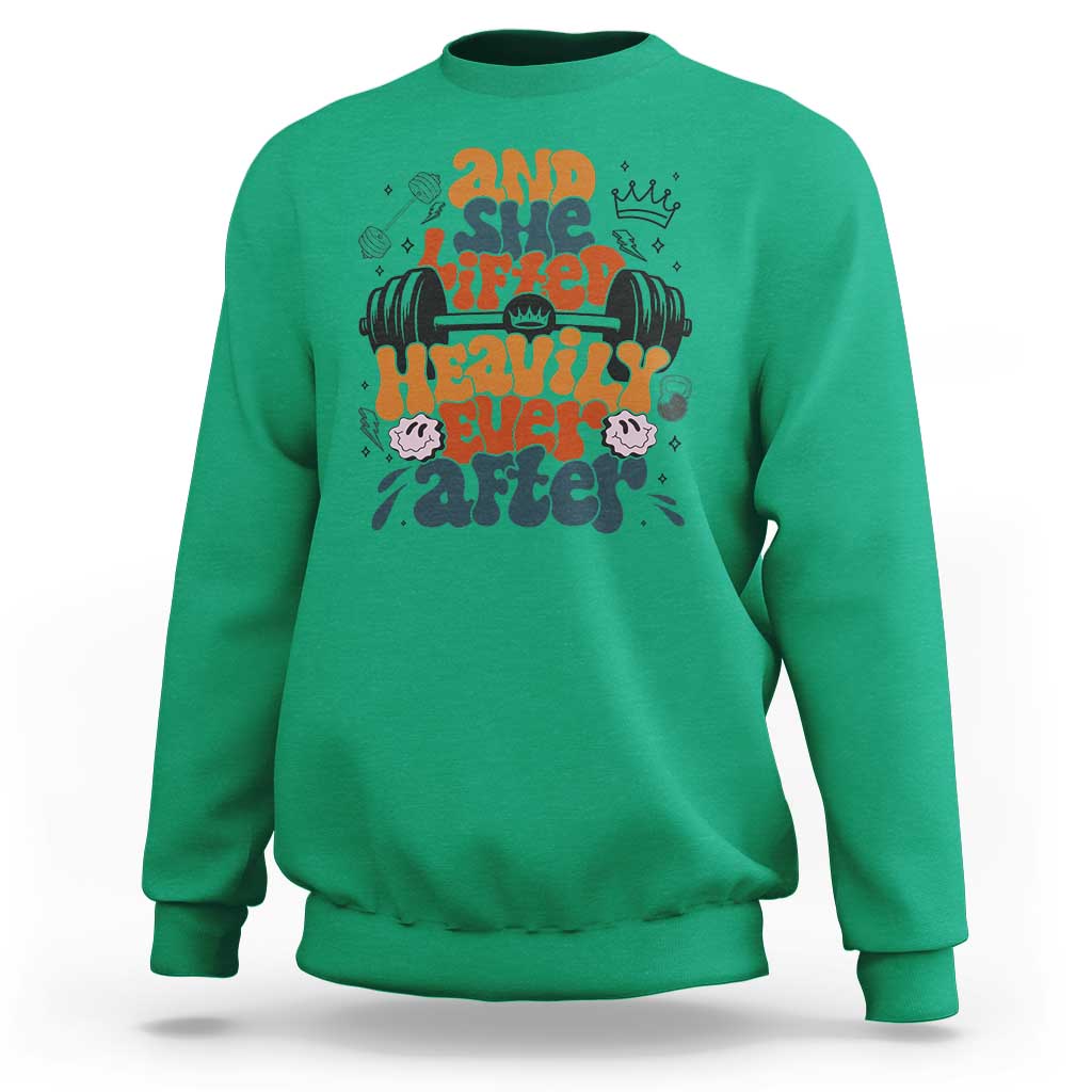 And She Lifted Heavily Ever After Sweatshirt Funny Gym Workout Gift - Wonder Print Shop