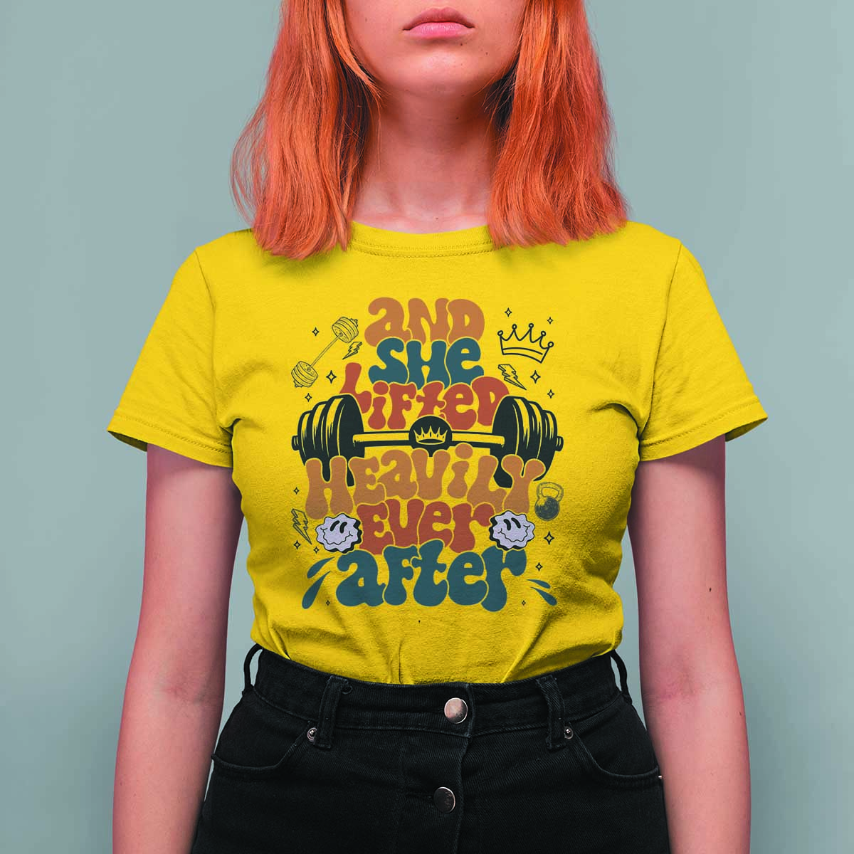 And She Lifted Heavily Ever After T Shirt For Women Funny Gym Workout Gift - Wonder Print Shop