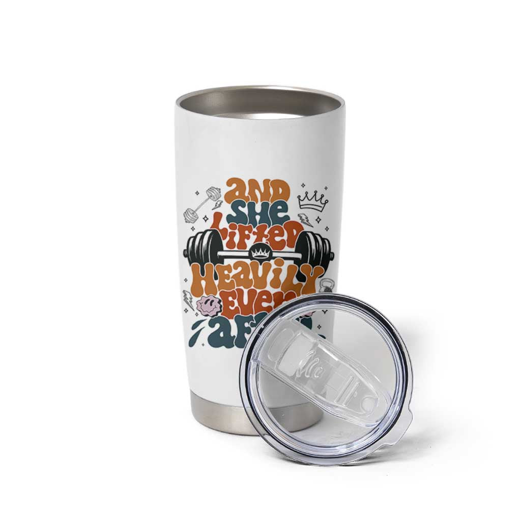 And She Lifted Heavily Ever After Tumbler Cup Funny Gym Workout Gift