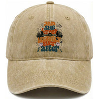 And She Lifted Heavily Ever After Washed Cotton Baseball Cap Funny Gym Workout Gift