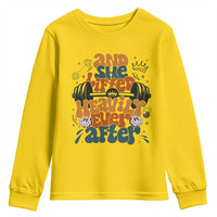 And She Lifted Heavily Ever After Youth Sweatshirt Funny Gym Workout Gift - Wonder Print Shop