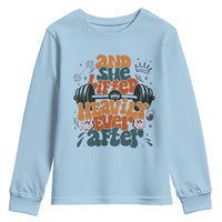 And She Lifted Heavily Ever After Youth Sweatshirt Funny Gym Workout Gift - Wonder Print Shop