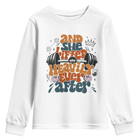And She Lifted Heavily Ever After Youth Sweatshirt Funny Gym Workout Gift - Wonder Print Shop