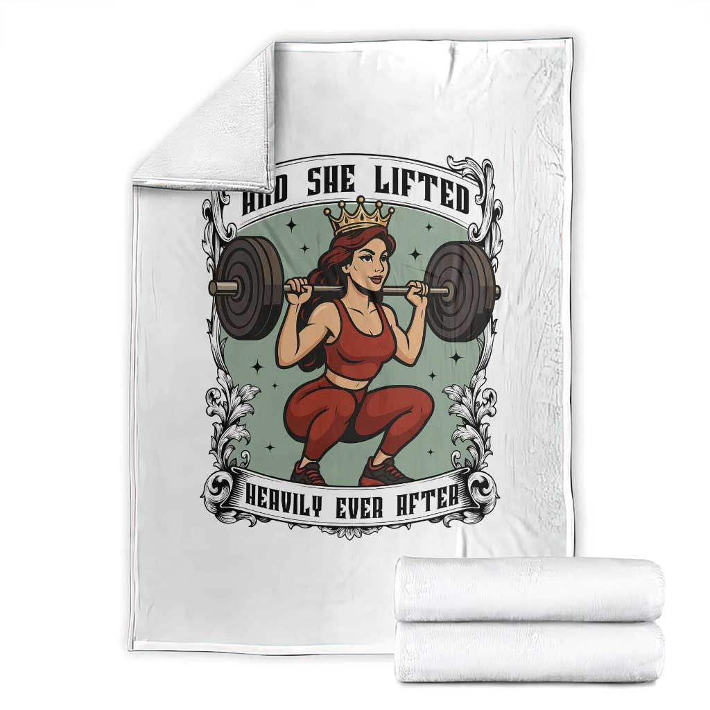And She Lifted Heavily Ever After Throw Blanket Women Weightlifting Humor Gift - Wonder Print Shop