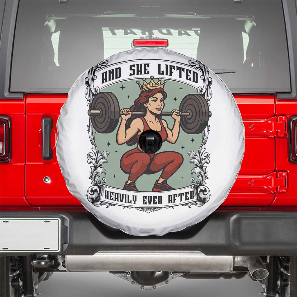 And She Lifted Heavily Ever After Spare Tire Cover Women Weightlifting Humor Gift - Wonder Print Shop