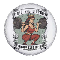 And She Lifted Heavily Ever After Spare Tire Cover Women Weightlifting Humor Gift - Wonder Print Shop