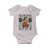 And She Lifted Heavily Ever After Baby Onesie Women Weightlifting Humor Gift - Wonder Print Shop