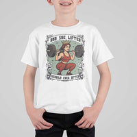 And She Lifted Heavily Ever After T Shirt For Kid Women Weightlifting Humor Gift - Wonder Print Shop