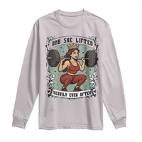 And She Lifted Heavily Ever After Long Sleeve Shirt Women Weightlifting Humor Gift - Wonder Print Shop