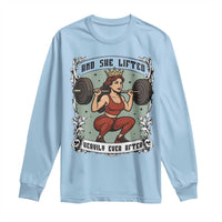 And She Lifted Heavily Ever After Long Sleeve Shirt Women Weightlifting Humor Gift - Wonder Print Shop