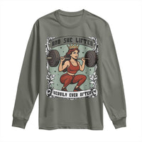 And She Lifted Heavily Ever After Long Sleeve Shirt Women Weightlifting Humor Gift - Wonder Print Shop