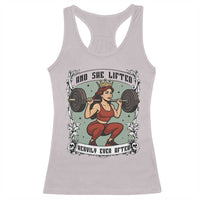 And She Lifted Heavily Ever After Racerback Tank Top Women Weightlifting Humor Gift - Wonder Print Shop