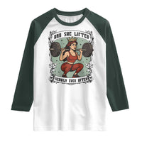And She Lifted Heavily Ever After Raglan Shirt Women Weightlifting Humor Gift - Wonder Print Shop