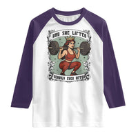 And She Lifted Heavily Ever After Raglan Shirt Women Weightlifting Humor Gift - Wonder Print Shop