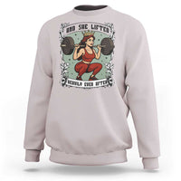 And She Lifted Heavily Ever After Sweatshirt Women Weightlifting Humor Gift - Wonder Print Shop