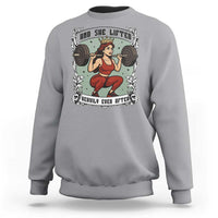 And She Lifted Heavily Ever After Sweatshirt Women Weightlifting Humor Gift - Wonder Print Shop