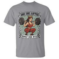 And She Lifted Heavily Ever After T Shirt Women Weightlifting Humor Gift - Wonder Print Shop