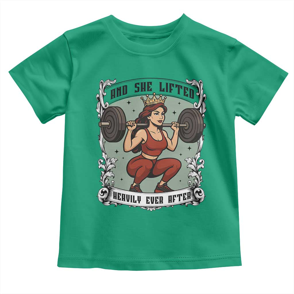 And She Lifted Heavily Ever After Toddler T Shirt Women Weightlifting Humor Gift - Wonder Print Shop