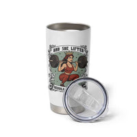 And She Lifted Heavily Ever After Tumbler Cup Women Weightlifting Humor Gift