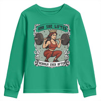 And She Lifted Heavily Ever After Youth Sweatshirt Women Weightlifting Humor Gift - Wonder Print Shop