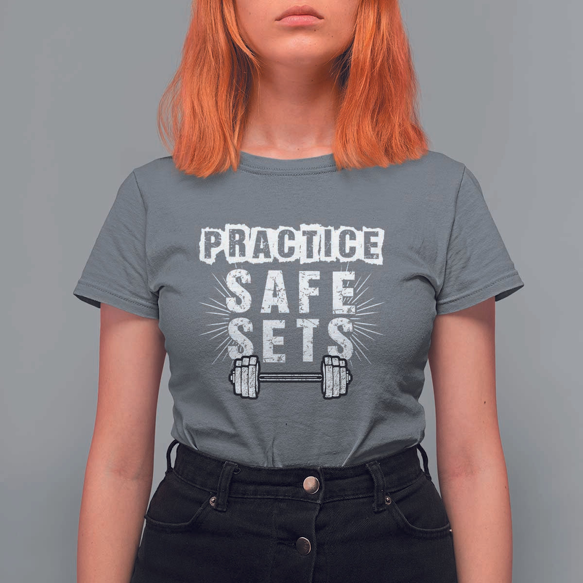 Practice Safe Sets T Shirt For Women Funny Gym Workout Gift - Wonder Print Shop