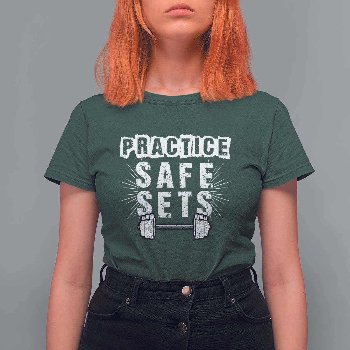 Practice Safe Sets T Shirt For Women Funny Gym Workout Gift - Wonder Print Shop