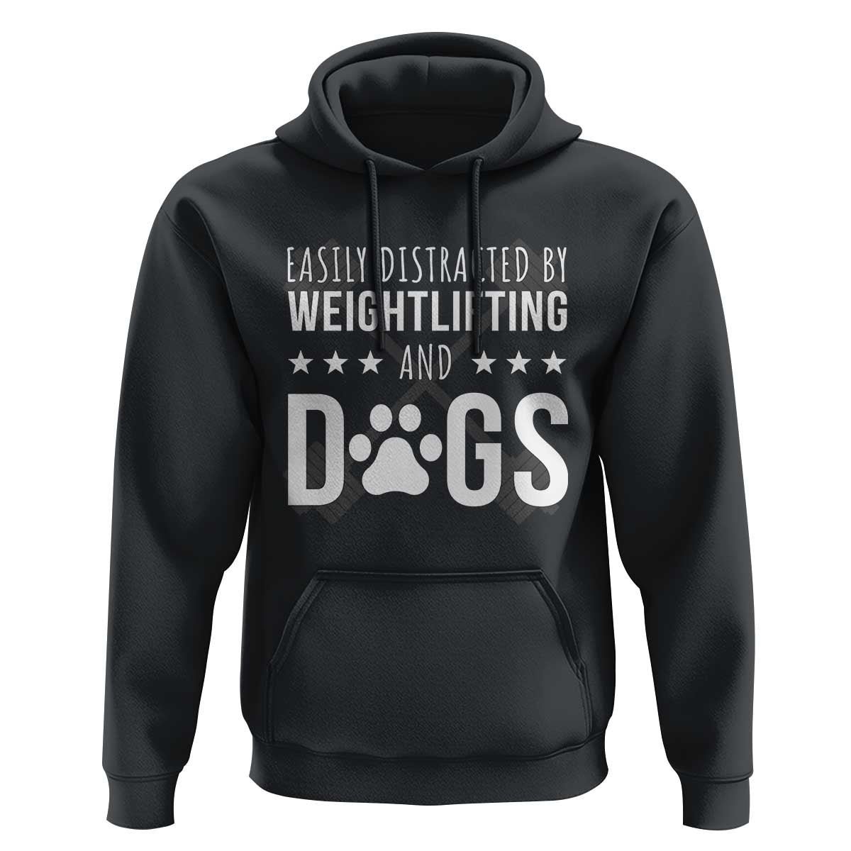 Easily Distracted By Weightlifting And Dogs Hoodie Funny Gym Gift - Wonder Print Shop