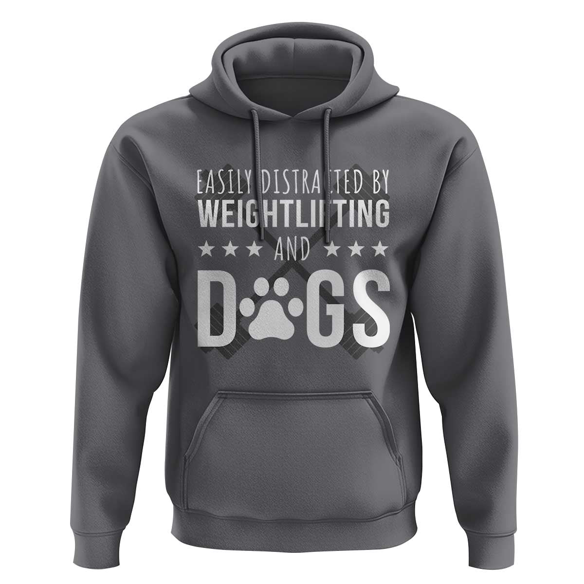 Easily Distracted By Weightlifting And Dogs Hoodie Funny Gym Gift - Wonder Print Shop
