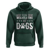 Easily Distracted By Weightlifting And Dogs Hoodie Funny Gym Gift - Wonder Print Shop