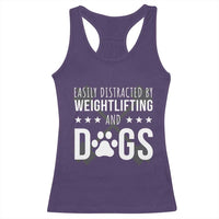 Easily Distracted By Weightlifting And Dogs Racerback Tank Top Funny Gym Gift - Wonder Print Shop