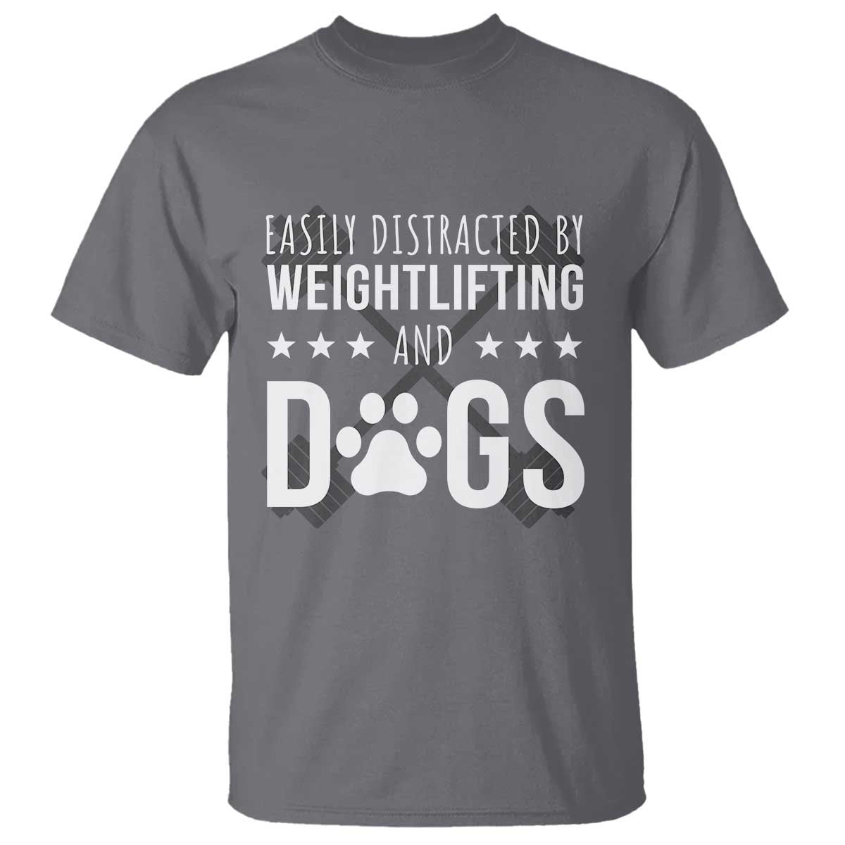 Easily Distracted By Weightlifting And Dogs T Shirt Funny Gym Gift - Wonder Print Shop