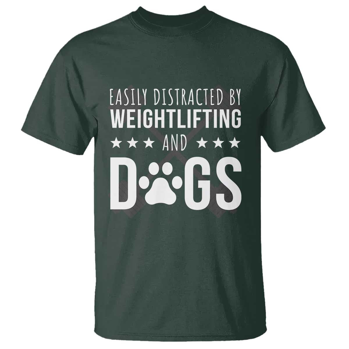 Easily Distracted By Weightlifting And Dogs T Shirt Funny Gym Gift - Wonder Print Shop