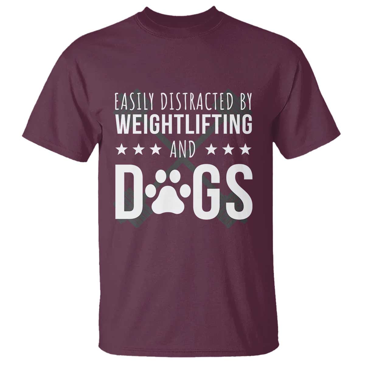 Easily Distracted By Weightlifting And Dogs T Shirt Funny Gym Gift - Wonder Print Shop