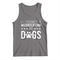 Easily Distracted By Weightlifting And Dogs Tank Top Funny Gym Gift - Wonder Print Shop
