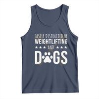 Easily Distracted By Weightlifting And Dogs Tank Top Funny Gym Gift - Wonder Print Shop