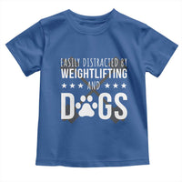 Easily Distracted By Weightlifting And Dogs Toddler T Shirt Funny Gym Gift - Wonder Print Shop