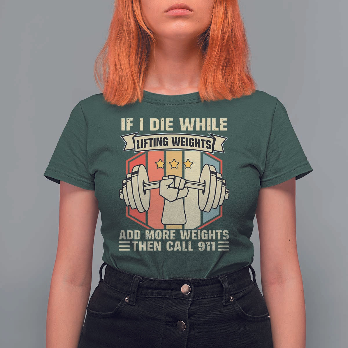 If I Die While Lifting Weights T Shirt For Women Funny Weightlifting Fitness Gift - Wonder Print Shop