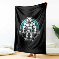 Funny Gym Workout Humor Throw Blanket Cute Weightlifting Bear Gift - Wonder Print Shop