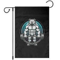 Funny Gym Workout Humor Garden Flag Cute Weightlifting Bear Gift - Wonder Print Shop