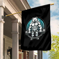 Funny Gym Workout Humor Garden Flag Cute Weightlifting Bear Gift - Wonder Print Shop