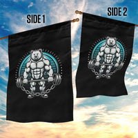 Funny Gym Workout Humor Garden Flag Cute Weightlifting Bear Gift - Wonder Print Shop
