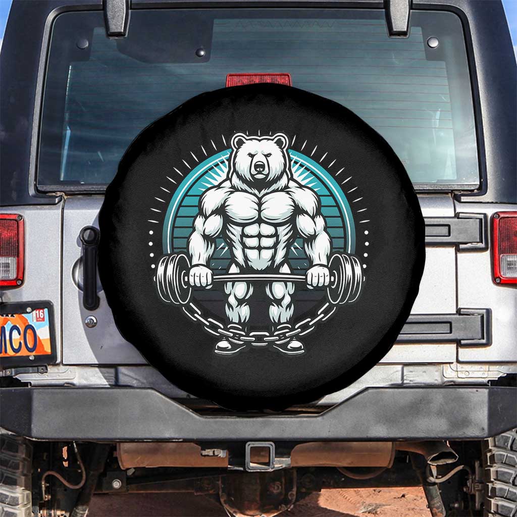 Funny Gym Workout Humor Spare Tire Cover Cute Weightlifting Bear Gift - Wonder Print Shop
