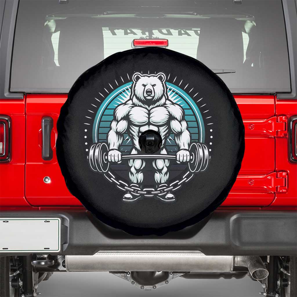 Funny Gym Workout Humor Spare Tire Cover Cute Weightlifting Bear Gift - Wonder Print Shop
