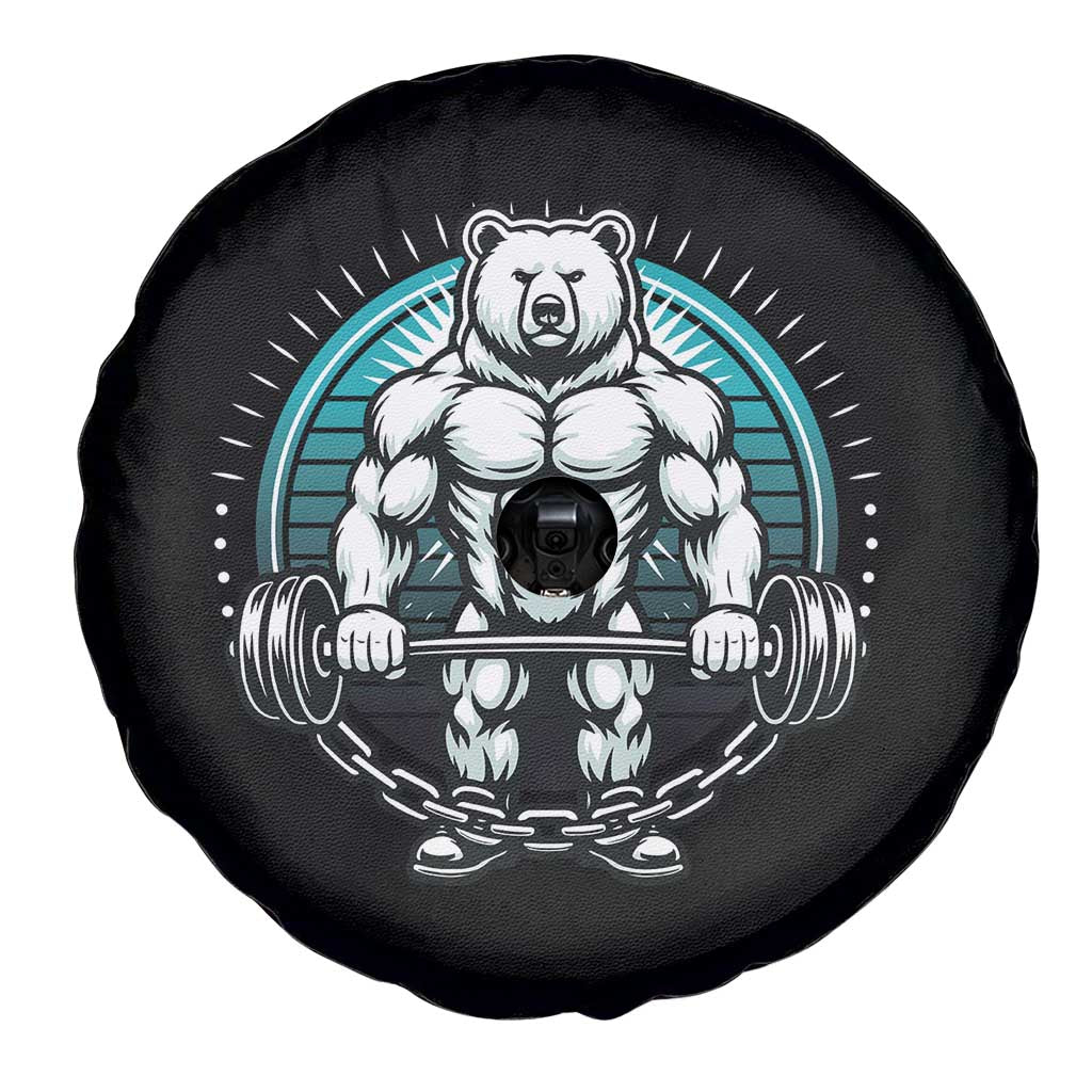 Funny Gym Workout Humor Spare Tire Cover Cute Weightlifting Bear Gift - Wonder Print Shop