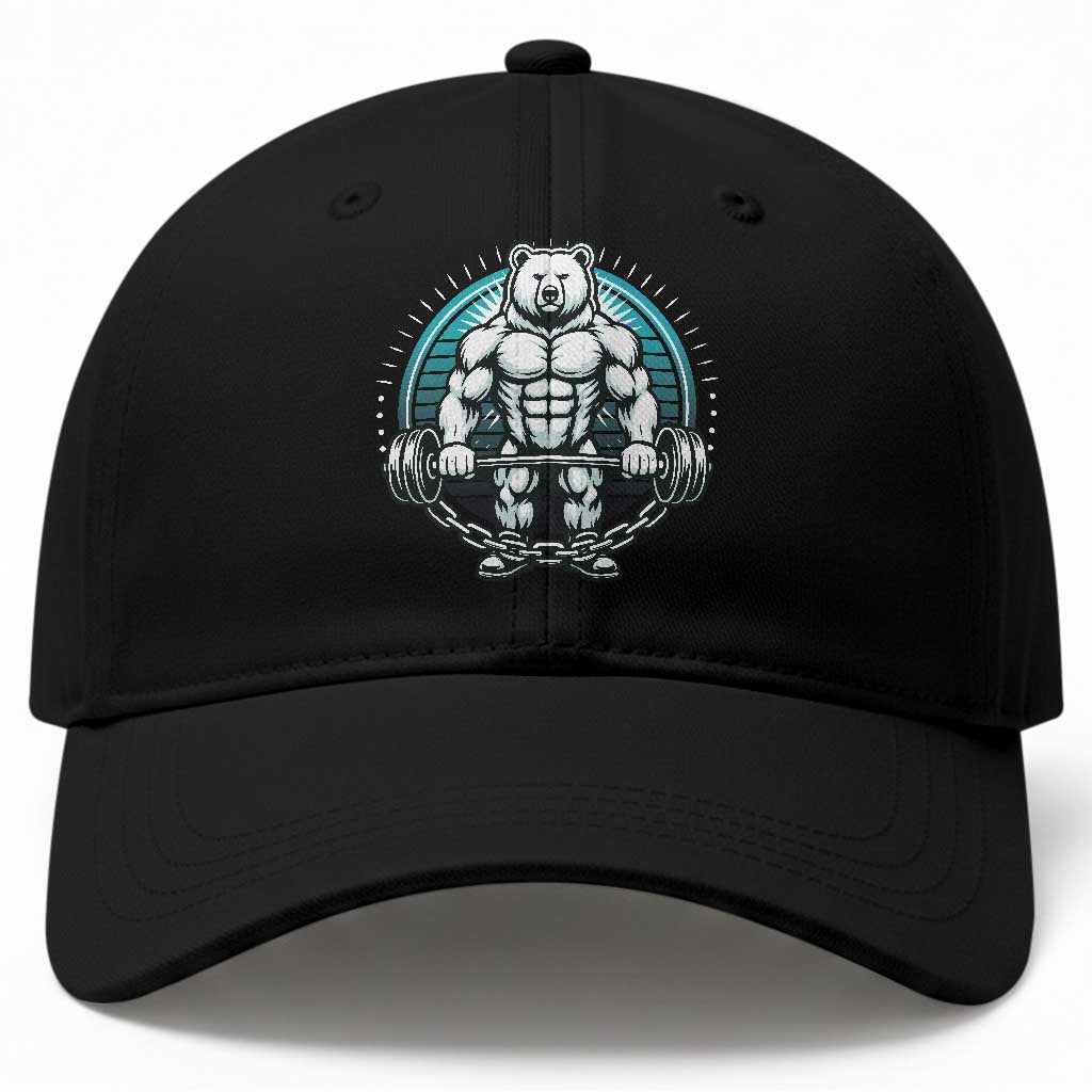 Funny Gym Workout Humor Baseball Cap Cute Weightlifting Bear Gift