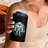 Funny Gym Workout Humor 4 in 1 Can Cooler Tumbler Cute Weightlifting Bear Gift