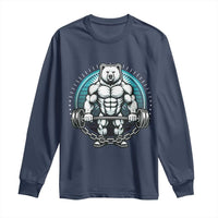 Funny Gym Workout Humor Long Sleeve Shirt Cute Weightlifting Bear Gift - Wonder Print Shop